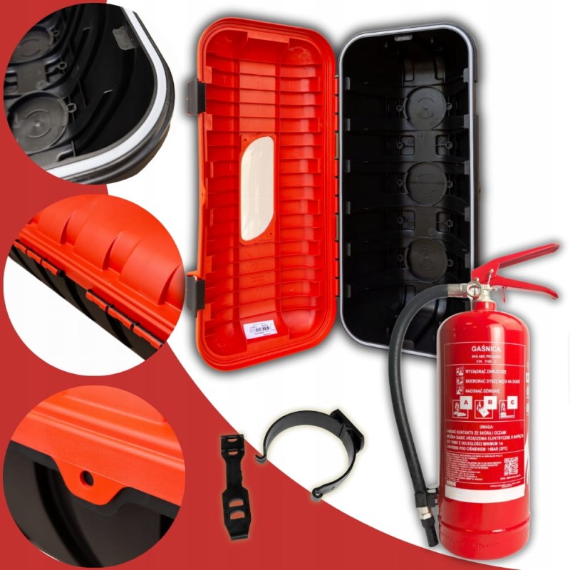 Skrzynka Szafka na gaśnicę 6kg STRIKE ABC Czerwona Pojemnik ADR Wielton TIR