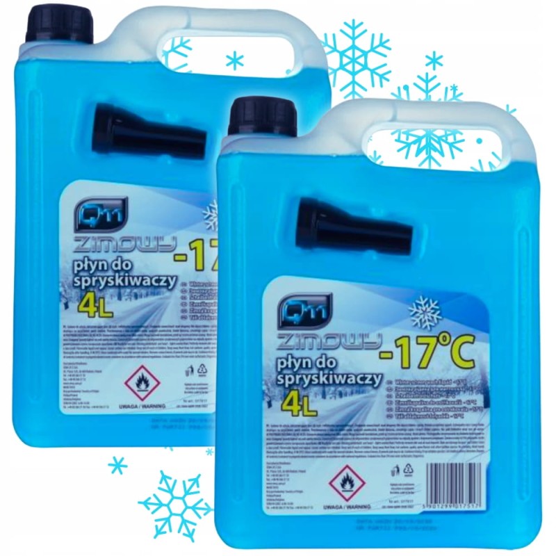 Płyn Do Spryskiwaczy Zimowy Q11 Na Zimę Na Mróz Gotowy + Lejek -17°C 2x 4L