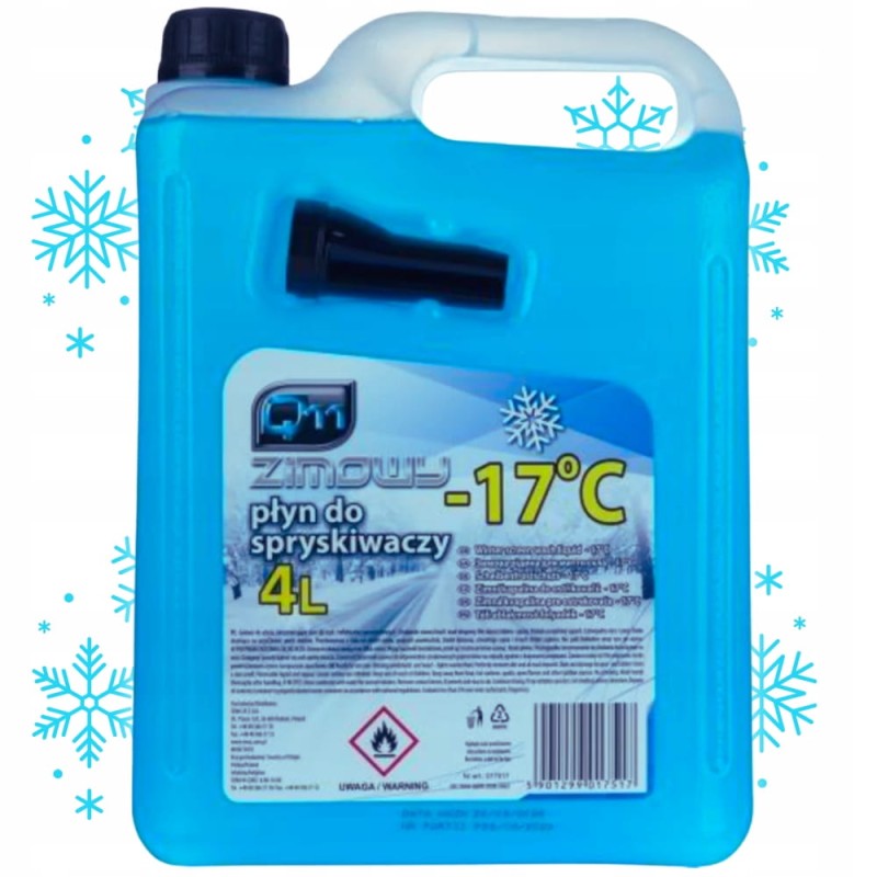 Płyn Do Spryskiwaczy Zimowy Q11 Na Zimę Na Mróz Gotowy + Lejek -17°C 4L