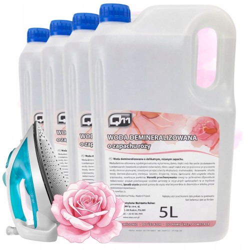 Woda Demineralizowana Różana 4x5L Zapachowa Do Żelazek Parownic Nawilżaczy
