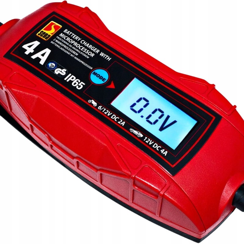 Ładowarka Prostownik Automatyczny Do Akumulatora 6V 12V 4A LCD IP65 CE TUV