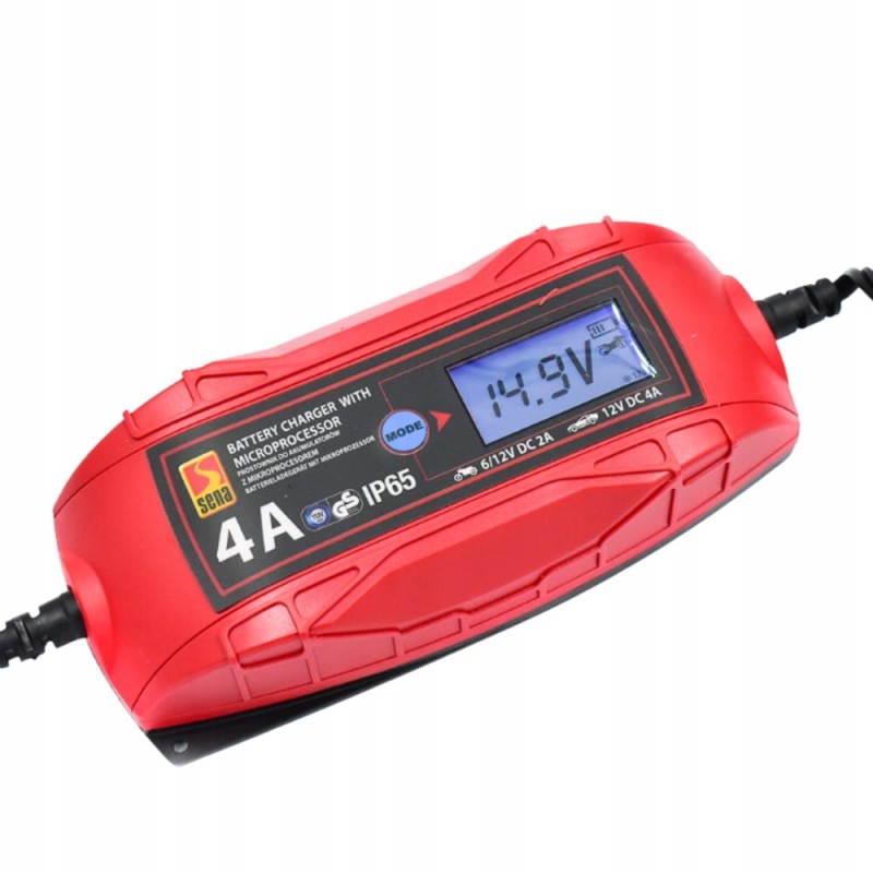 Ładowarka Prostownik Automatyczny Do Akumulatora 6V 12V 4A LCD IP65 CE TUV