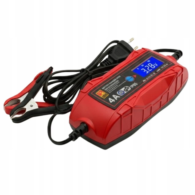Ładowarka Prostownik Automatyczny Do Akumulatora 6V 12V 4A LCD IP65 CE TUV