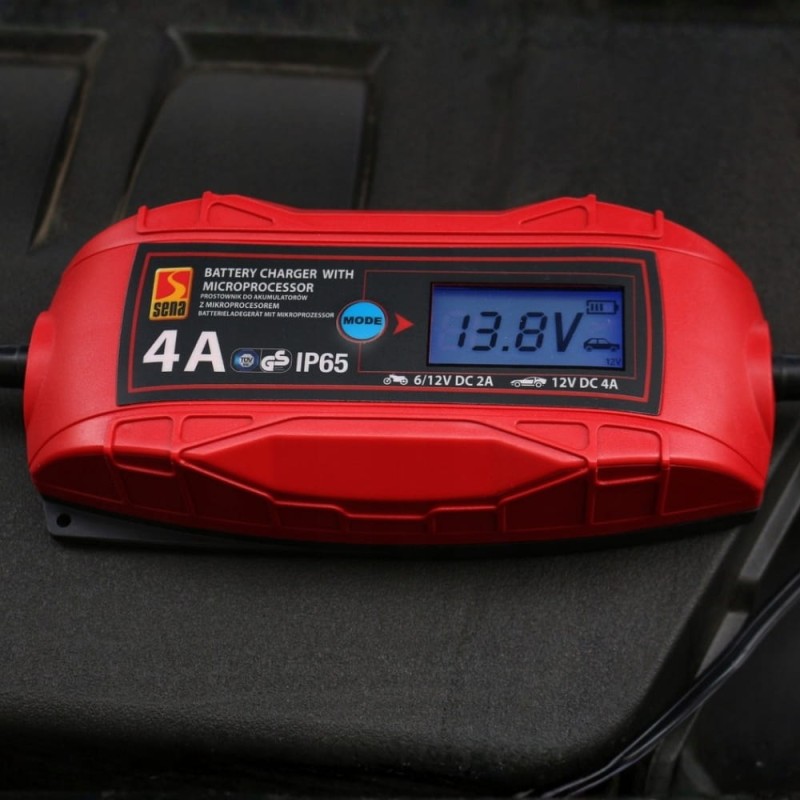 Ładowarka Prostownik Automatyczny Do Akumulatora 6V 12V 4A LCD IP65 CE TUV