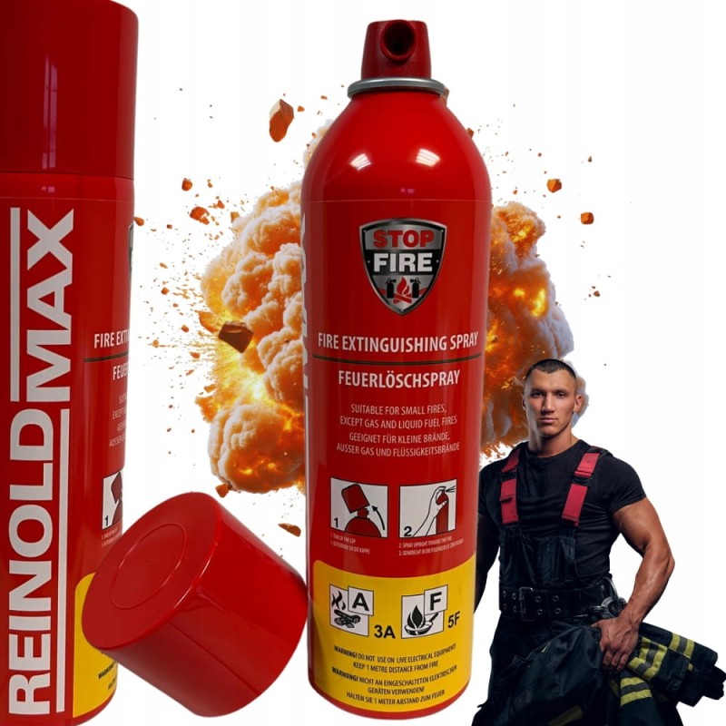 Spray Gaśniczy Domowy Gaśnica Pianowa Spray 500g A F ReinoldMax Fire 2029r.