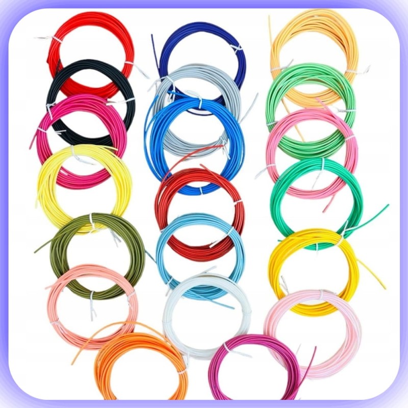 Wkład do Długopisu 3D Filament PLA Wielokolorowy Drukarka 5m x 20szt 100m