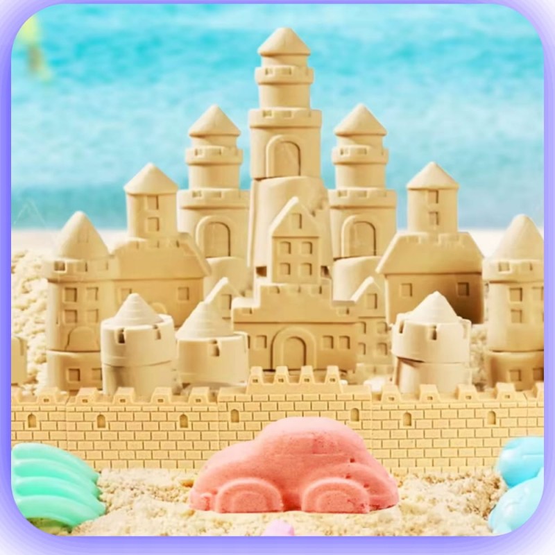 Piasek Kinetyczny zestaw 6kg Piaskownica Basen Foremki Zestaw Plastyczny