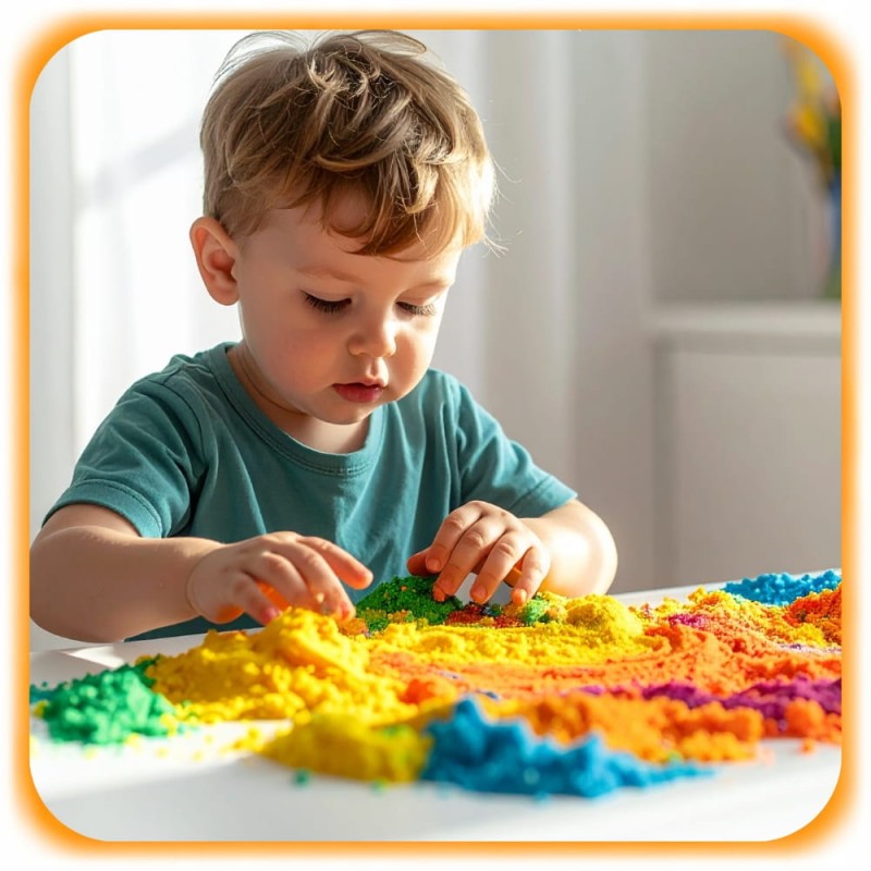 Piasek Kinetyczny 5KG Zestaw Piaskownica Basen Foremki Zestaw Plastyczny