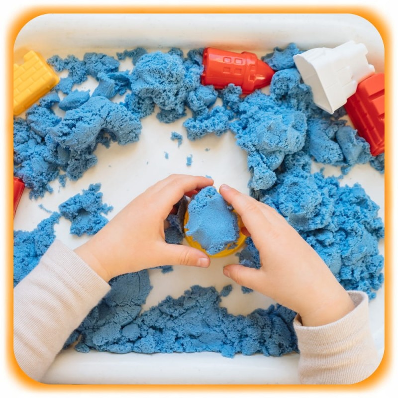 Piasek Kinetyczny 5KG Zestaw Piaskownica Basen Foremki Zestaw Plastyczny