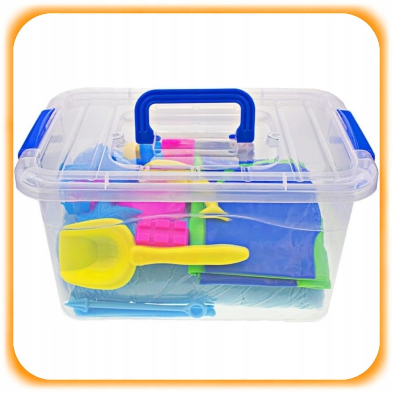 Piasek Kinetyczny 5KG Zestaw Piaskownica Basen Foremki Zestaw Plastyczny