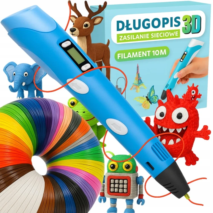 Długopis 3D Dla Dzieci Drukarka 3D Magiczny Długopis 3D + 10M Filamentu