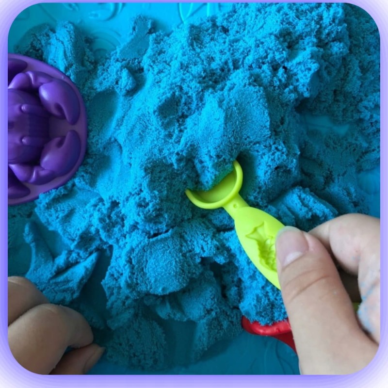 Piasek Kinetyczny zestaw 3KG Piaskownica Basen Foremki Zestaw Plastyczny