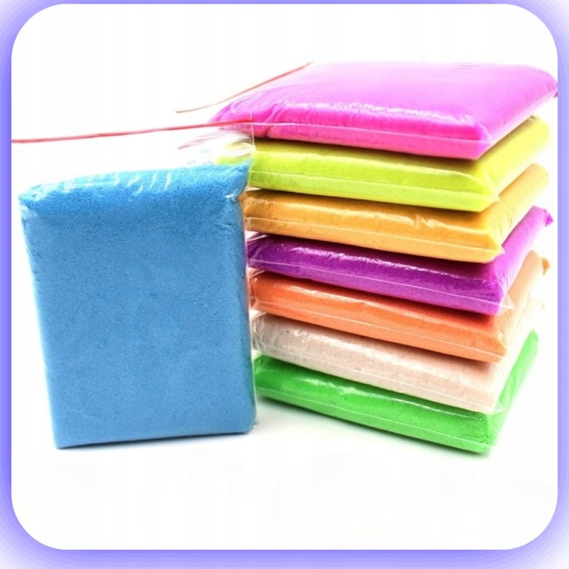 Piasek Kinetyczny zestaw 3KG Piaskownica Basen Foremki Zestaw Plastyczny