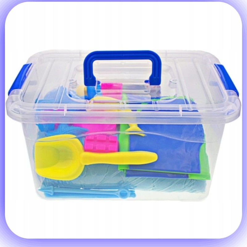 Piasek Kinetyczny zestaw 3KG Piaskownica Basen Foremki Zestaw Plastyczny