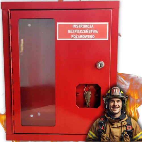 Szafka Metalowa IBP Skrzynka na instrukcję PPOŻ Zamek Na Klucz Z Okienkiem