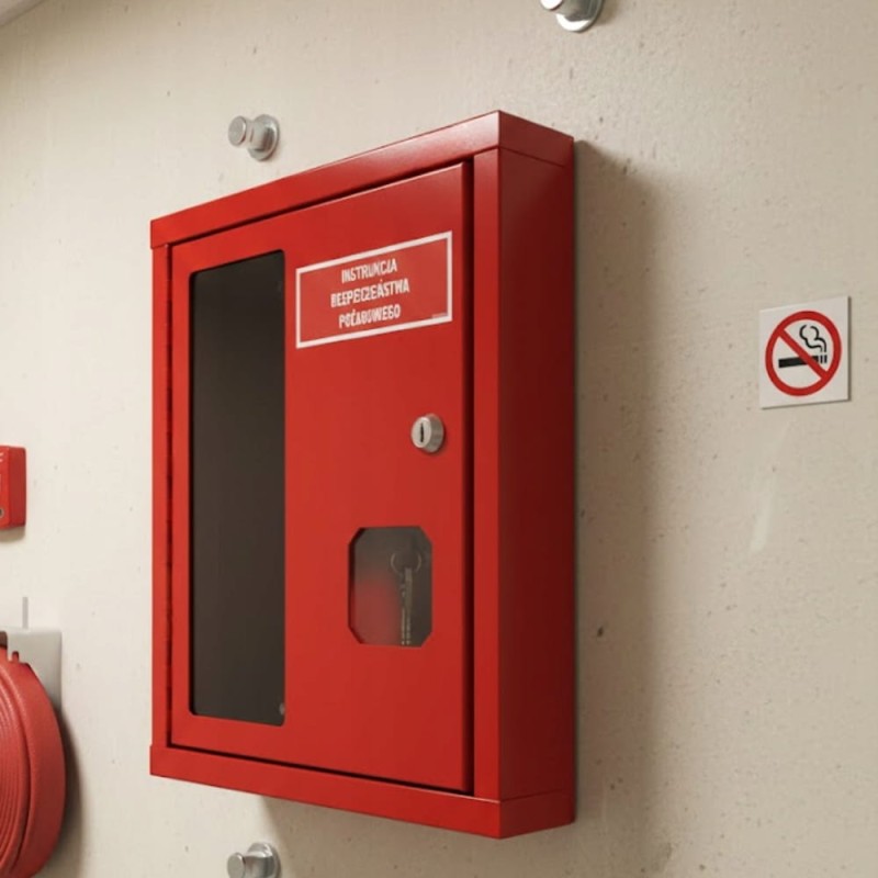 Szafka Metalowa IBP Skrzynka na instrukcję PPOŻ Zamek Na Klucz Z Okienkiem
