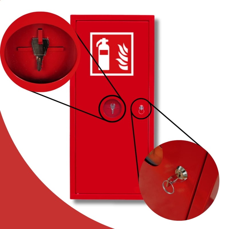Szafka Ochronna na Gaśnicę 6kg 6L 4kg 2kg Nadtynkowa Metalowa Czerwona Znak