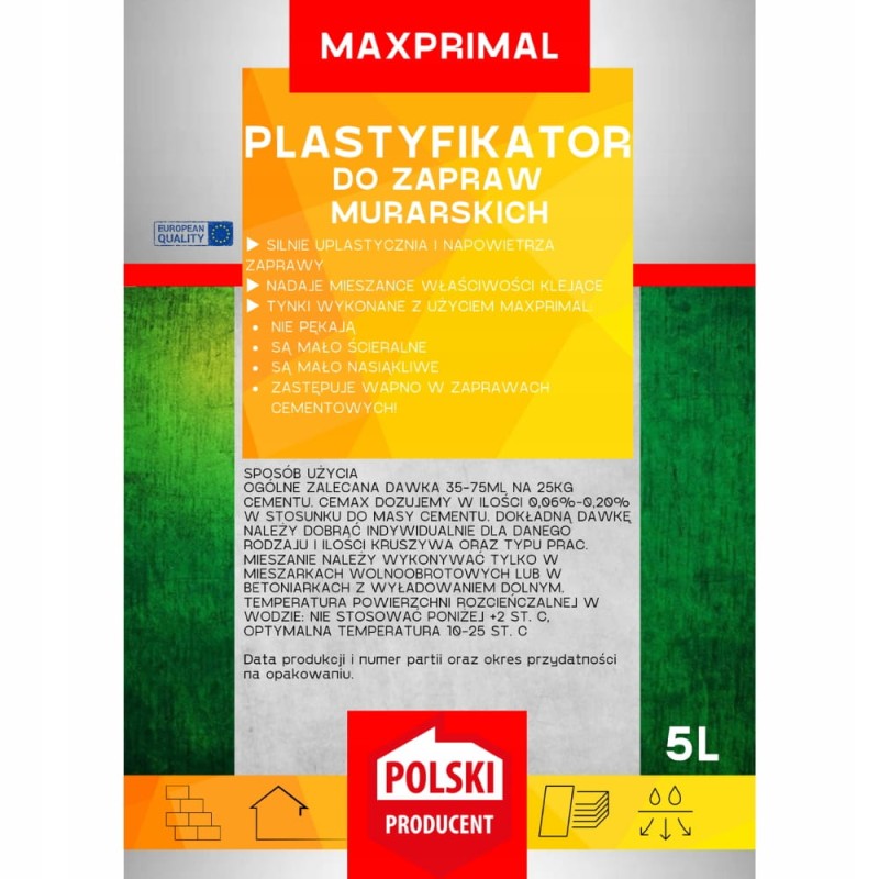 Plastyfikator Do do Zapraw Murarskich i Tynkarskich 5L Poprawia Właściwości