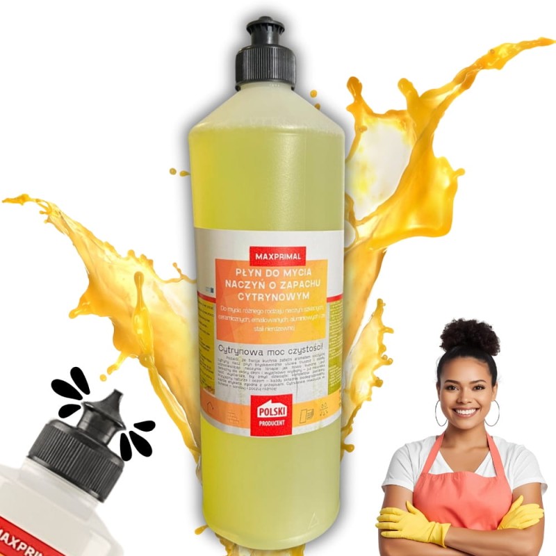 Płyn do Mycia Naczyń 1000 ml Cytrynowy 1L Dozownik