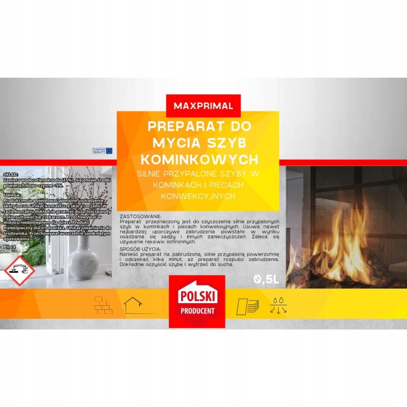 Płyn do Mycia Szyb Kominkowych Silny na Sadzę i Przypalenia 500ML