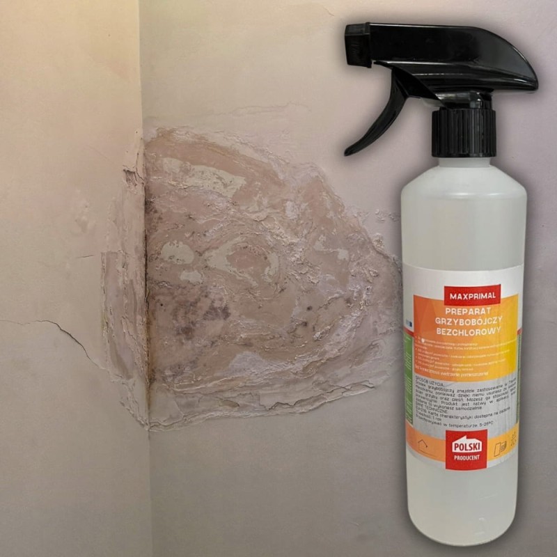 Płyn Środek do Usuwania Pleśni Grzyba Pleśń Czarne Osady Bezchlorowy 500ml