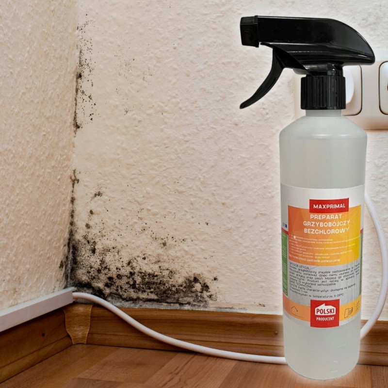 Płyn Środek do Usuwania Pleśni Grzyba Pleśń Czarne Osady Bezchlorowy 500ml