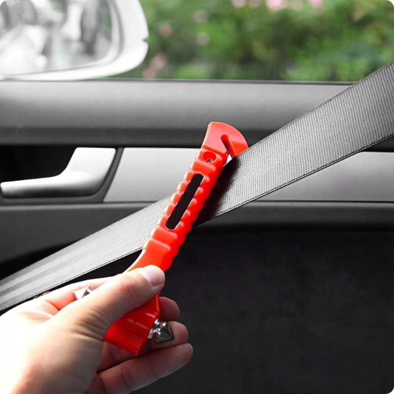 Młotek Bezpieczeństwa Ze Zbijakiem Szyb Samochodowych I Przecinakiem Pasów