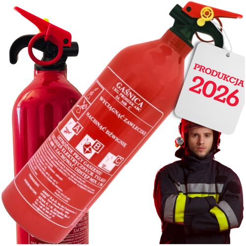 Gaśnica Samochodowa Proszkowa 1kg Typ Pgp-1 B Abc Top Produkcja 2026