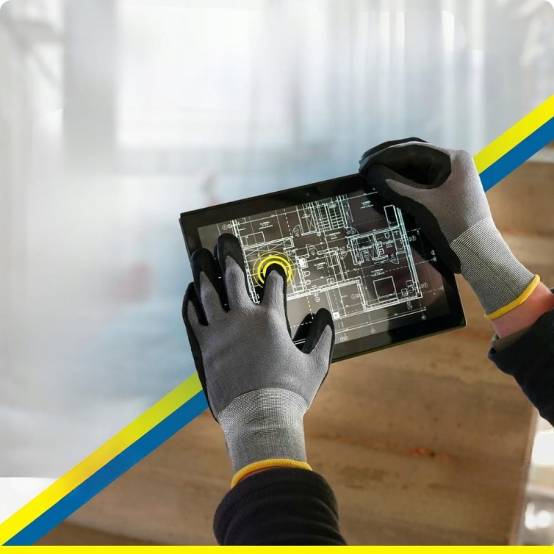 MOCNE Rękawice robocze 9 /L Nitrylowe Pianka MAX FLEX FOAM ULTRA PRECYZYJNE