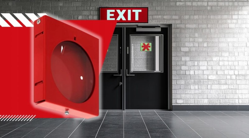 Skrzynka Metalowa Mini na Klucz Ewakuacyjny z Okienkiem Szafka + Znak Klucz