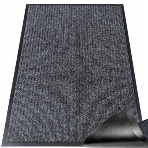 Wycieraczka pod drzwi 90x150 gumowa PVC Mata Zewnętrzna Wewnętrzna Szara