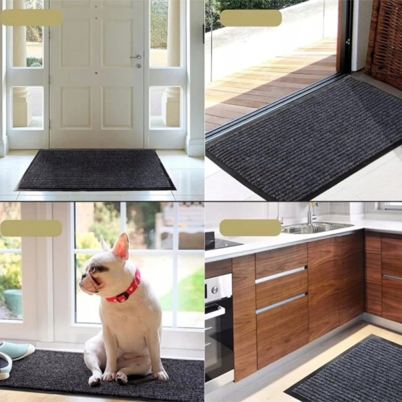 Wycieraczka pod drzwi 90x150 gumowa PVC Mata Zewnętrzna Wewnętrzna Szara