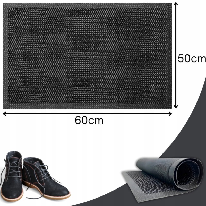Wycieraczka Pod Drzwi Wejściowa 3D PCV Mata Antypoślizgowa 40x60cm Siatka