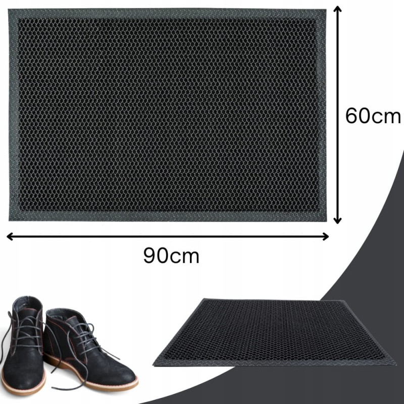 Wycieraczka Pod Drzwi Wejściowa 3D PCV Mata Antypoślizgowa 60x90cm Siatka