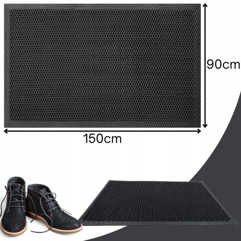 Wycieraczka Pod Drzwi Wejściowa 3D PCV Mata Antypoślizgowa 90x150cm Siatka