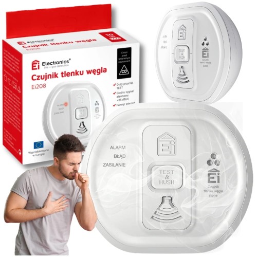 Czujnik Czadu Tlenku Węgla Certyfikowany Wykrywacz Co Z Baterią 10 Lat B
