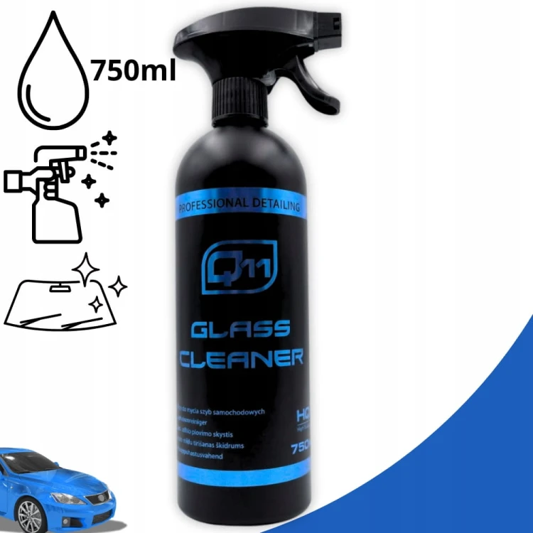 Q11 Profesjonalny Płyn Do Mycia Szyb Ekranów Bez Smug 750ml z Atomizerem