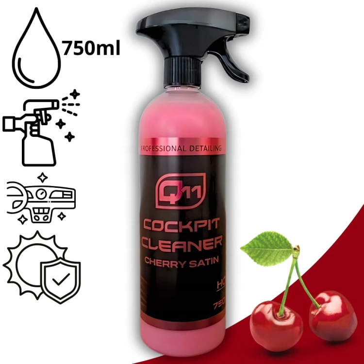Q11 CHERRY Preparat do pielęgnacji kokpitów 750 ML SATYNA Z ATOMIZEREM