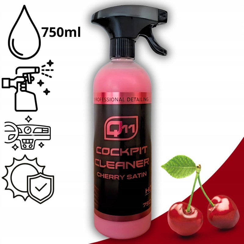 Q11 CHERRY Preparat do pielęgnacji kokpitów 750 ML SATYNA Z ATOMIZEREM