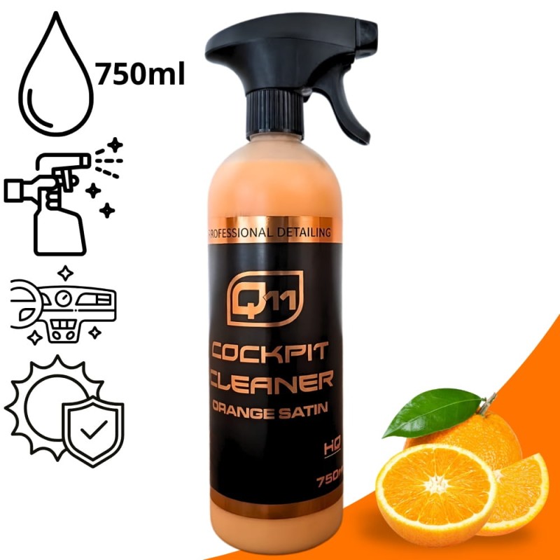 Q11 ORANGE Środek Do Czyszczenia Wnętrza Plastików 750ml SATYNA Atomizer