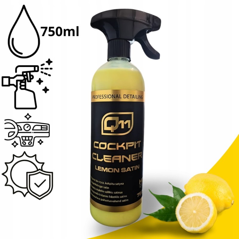 Q11 Lemon Preparat Do Czyszczenia Kokpitu 750 ml Satyna Z Atomizerem