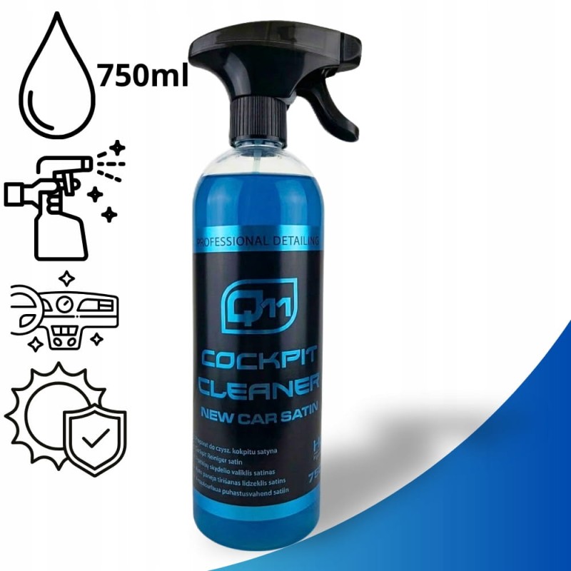 Q11 NEW CAR Interior Cleaner do Czyszczenia Plastików 750ml SATYNA Atomizer
