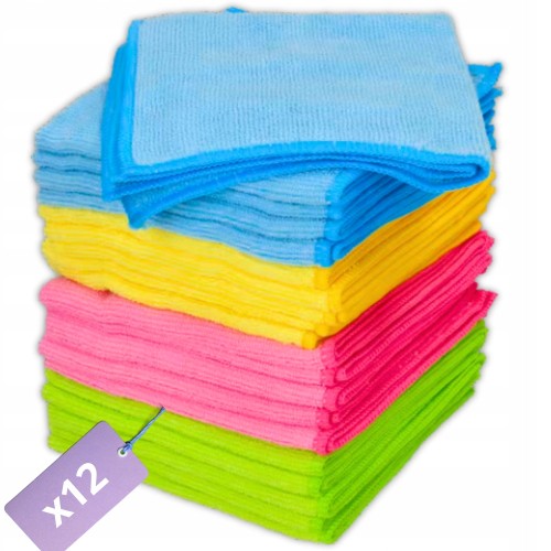 12 szt Miękka Ścierka Ściereczka Z Mikrofibry Szmatki Do Kurzu Auta 30x30cm