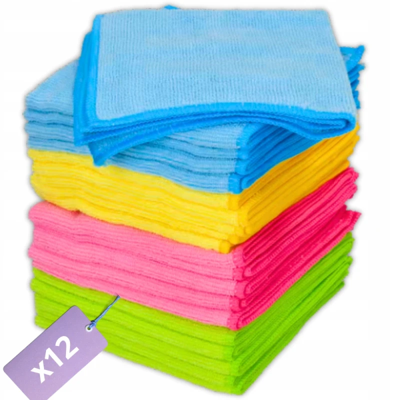 12 szt Miękka Ścierka Ściereczka Z Mikrofibry Szmatki Do Kurzu Auta 30x30cm
