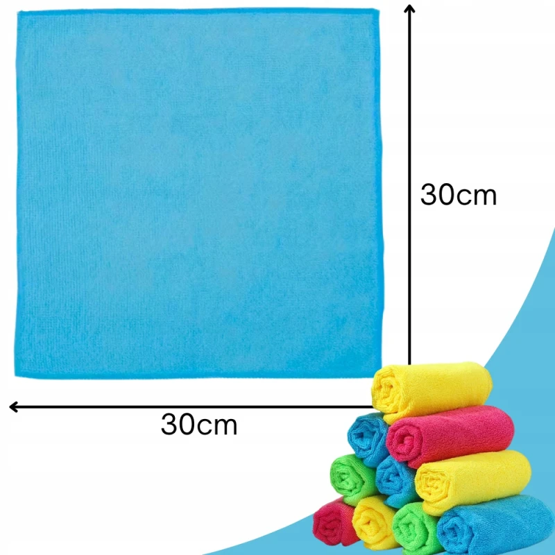 12 szt Miękka Ścierka Ściereczka Z Mikrofibry Szmatki Do Kurzu Auta 30x30cm