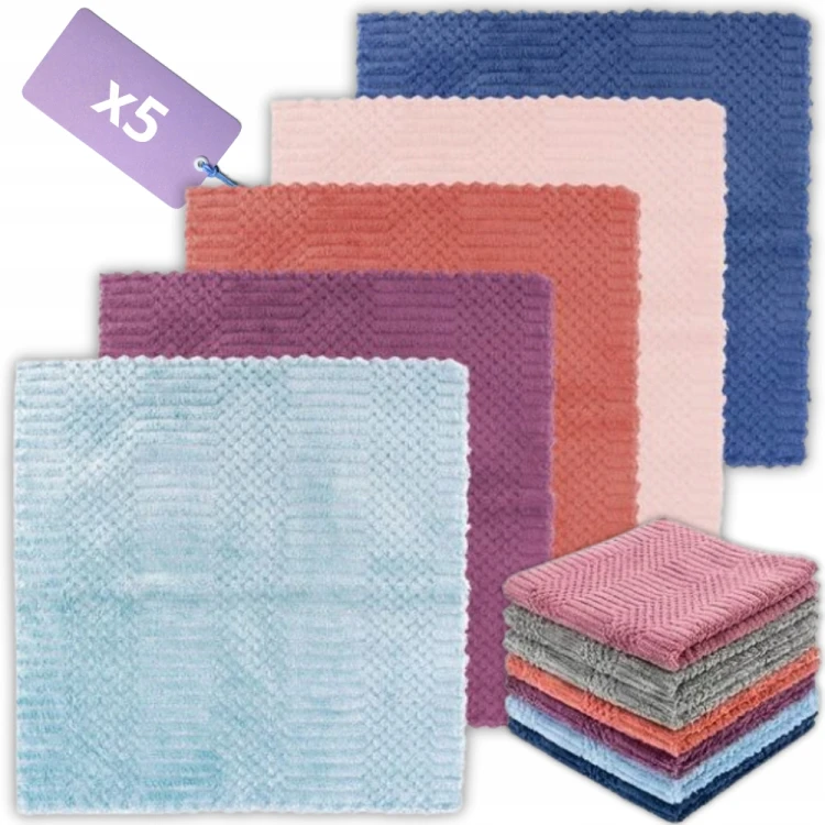 5 x Miękka Ścierka Ściereczka Z Mikrofibry Do Kuchni Domu Samochodu 30x30cm