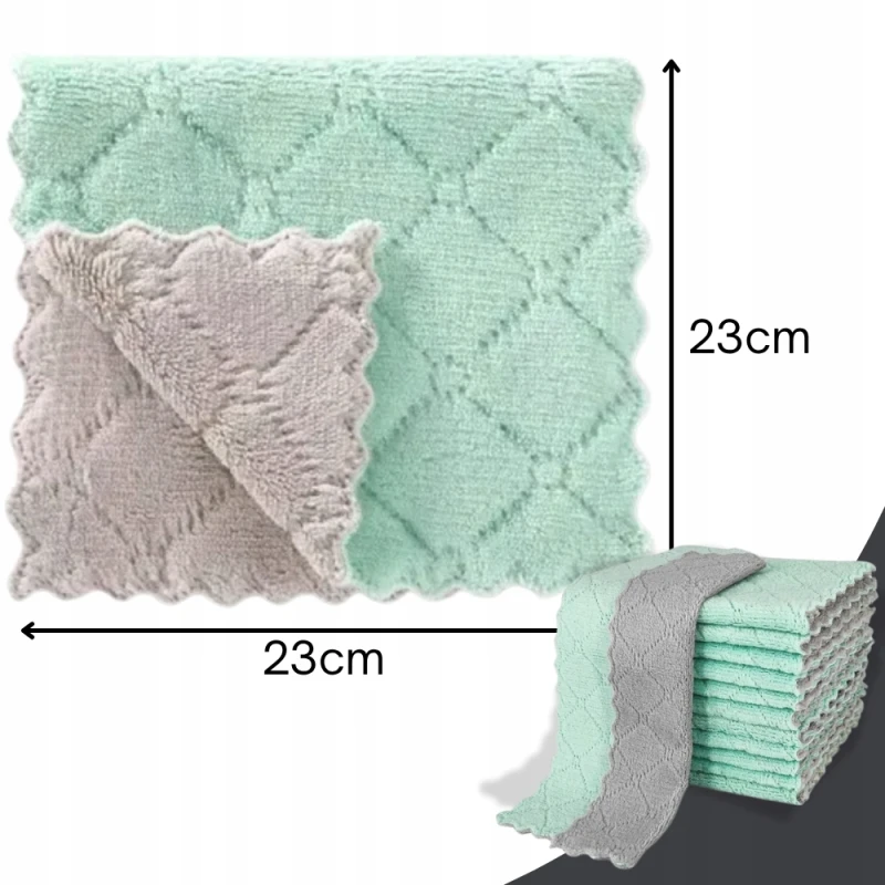 Zestaw 10 ścierek z mikrofibry 23x23 cm, do wycierania kurzu, do sprzątania