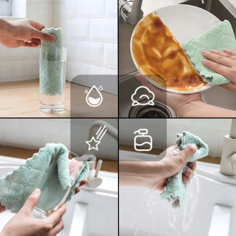 Zestaw 10 ścierek z mikrofibry 23x23 cm, do wycierania kurzu, do sprzątania