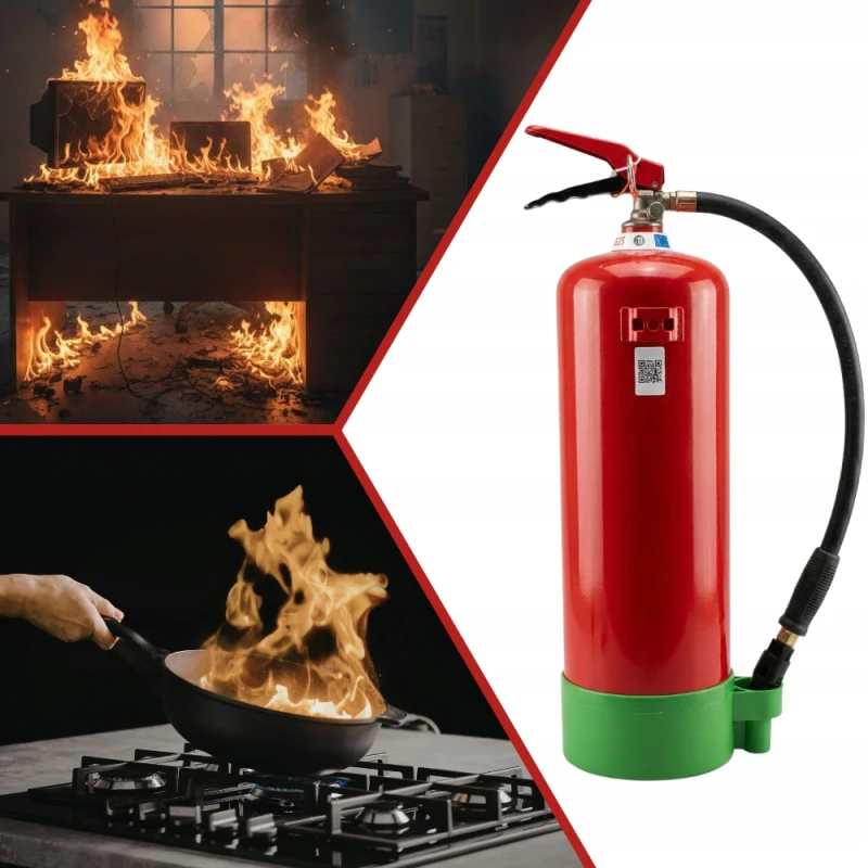 Gaśnica Pianowa 9L AB + Uchwyt BEZ FLUORU Kuchenna Gasi Tłuszcze 2026r