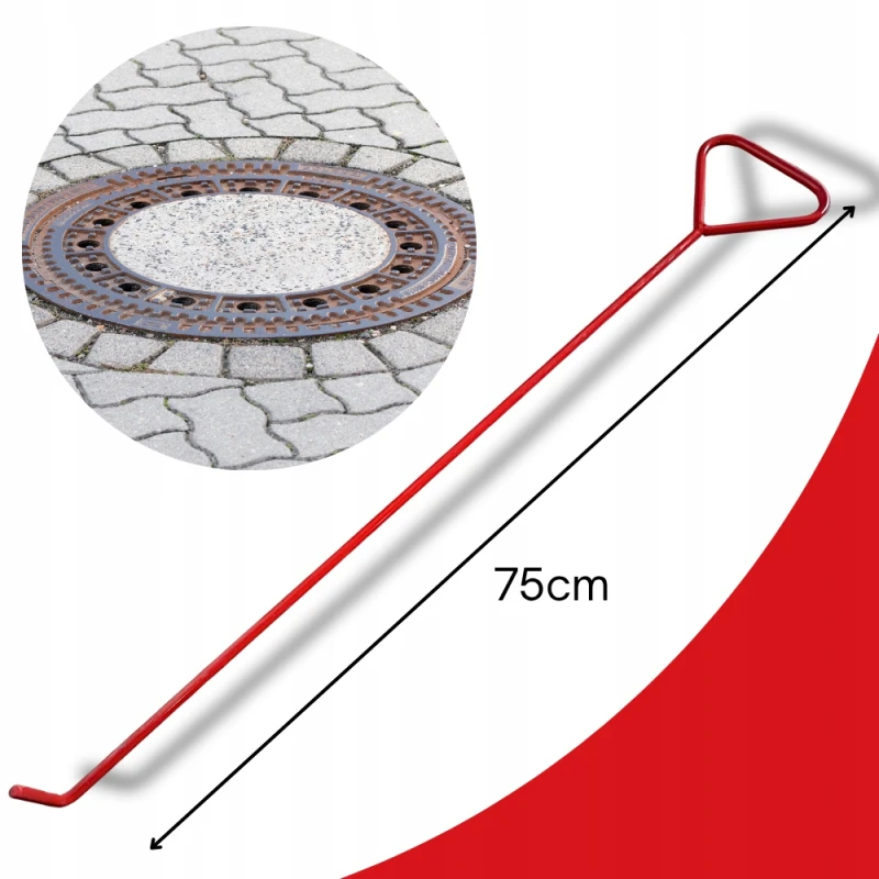 Hak klucz do otwierania włazu studni szamb pokryw kanalizacyjnych 75cm